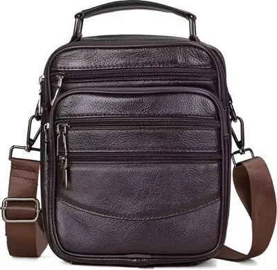 Produktbild von CarryQuest® - Herren Schultertasche Echtleder Kaffee