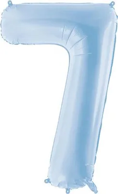 Produktbild von Folienballon Zahl „7“, 86cm, nebelblau