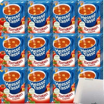 Produktbild von Erasco Heisse Tasse Tomaten-Cremesuppe 12er Pack (36 Beutel a 21g) + usy Block