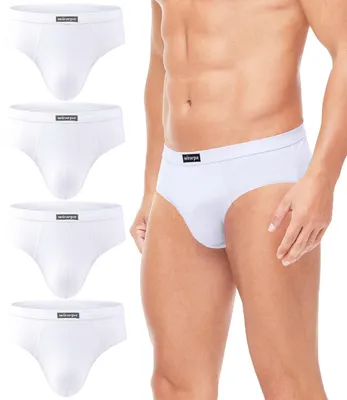 Immagine prodotto di Slip in cotone da uomo con cintura elasticizzata - confezione da 4 pezzi