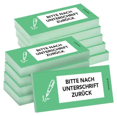 Notizzettel "Nach Unterschrift zurück", grün, 100 Blatt, 10 Stück