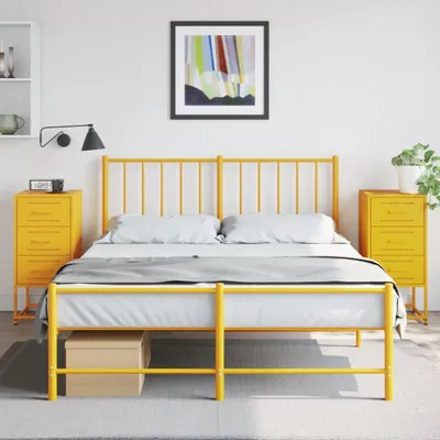 Obrázek produktu pro vidaXL Noční stolky 2 ks hořčicově žluté 36x39x78 cm ocelové
