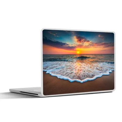 Produktbild von MuchoWow® Laptop Aufkleber Sticker Cover Strand - Meer - Sonnenuntergang 25x18 cm - Laptop-Deko