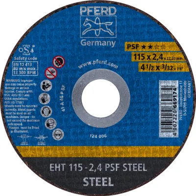 Produktbild von PFERD 61730026, Schneidedisk, Stahl, 11,5 cm, Jede Marke, Flache Mitte, 2,22 cm