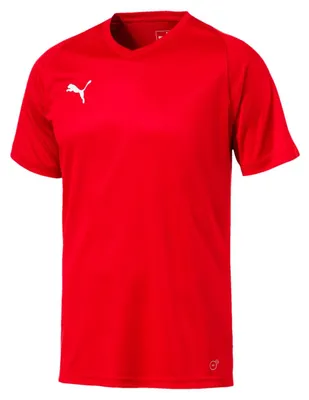 Image de T-shirt unisexe PUMA LIGA Jersey Core à manches courtes et col en V 703509, taille : XL, couleur Puma Teamsport : rouge (Puma Red - Puma White)