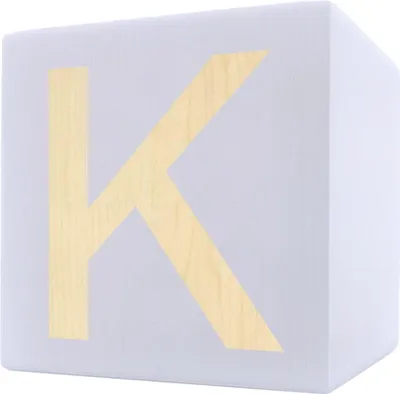 Obrázok produktu pre Drevená kocka s písmenami, 5 x 5 cm, biela, písmeno K