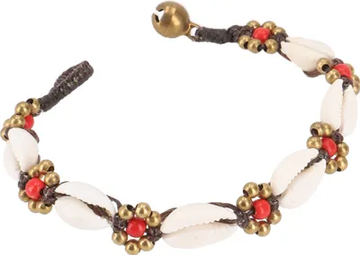 Produktbild von Perlenarmband, Makramee Armband Chiang Mai - Modell 1, Rot, Baumwollfäden,Messing,Halbedelstein, 18*1*0,8 cm, Armreifen & Armbänder Modeschmuck