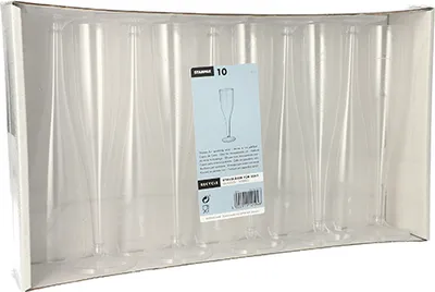 Zdjęcie produktu dla Papstar Einweg-Sektgläser 0,1 l Ø 5,1 cm 17 cm glasklar einteilig 10 Stück