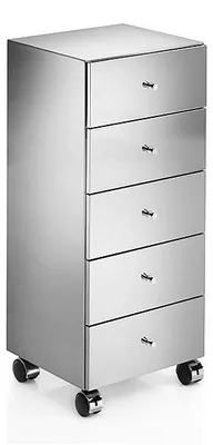 Produktbild von Badmöbel Edelstahl Badschrank Schubladenschrank mit Rollen 80 cm
