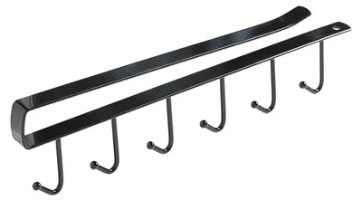 Produktbild von Tassenhalter unter dem Schrank, Eisen, ohne Bohren, Regal, 6 Haken, Organizer, Aufhänger für Küchenutensilien, Schwarz