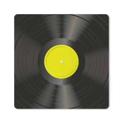 Produktbild von MuchoWow® Mauspad Mousepad Gelb - LPs - Schallplatten - Retro 30x30 cm - Mousepads - Maus Mat - Pad - Mausunterlage - Gaming