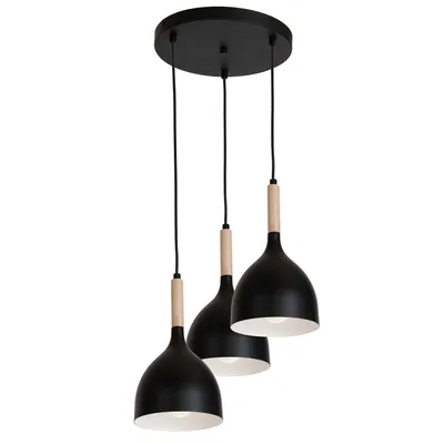 Image de Noak Lampe industrielle triple en bois