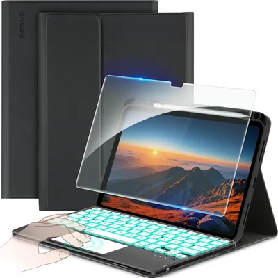 Image de Étui avec clavier pour iPad 10 10.9 2022 CACOE K08 QWERTY avec touchpad noir