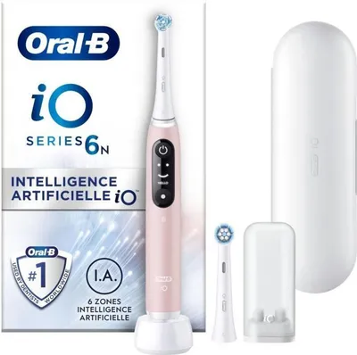 Produktbild von Oral B elektrische Zahnbürste Zahnpflege iO 6n Pink 2 Bürstenköpfe Mundschutz