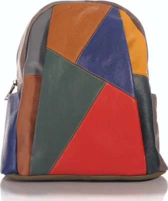 Produktbild von Handgefertigter City Backpack Pachwork Rucksack Italien Leder bunt 30661
