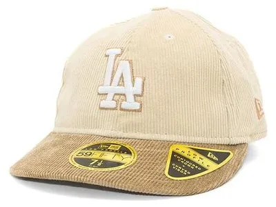 Immagine prodotto di Cappello New Era - 59FIFTY a profilo basso, modello Cord - LA Dodgers - Verde oliva