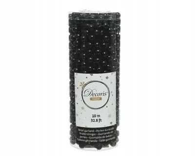 Image de Chaîne d'arbre de Noël perles noir 10 m