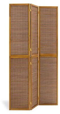 Image de Paravent Séparation de pièce 3 pièces 2 m Bois Cloison brun bambou