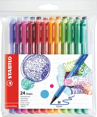 Image de Stylos-feutres - STABILO pointMax - pack de 24 - avec 24 couleurs différentes