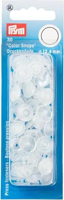 Obrázok produktu pre Prym 393199, Patentové kliešte, Polyoxymetylén (POM), Priehľadná, Matte, Kolo, 1,24 cm