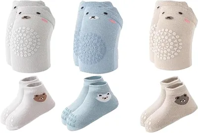 Obrázok produktu pre Detské chrániče kolien, protiskluzové ponožky, chránia kolená, pohodlné, na lezenie