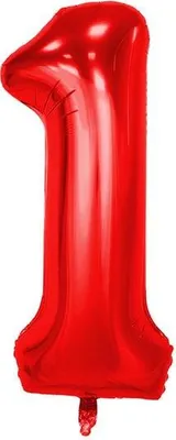 Produktbild von Folienballon Zahl 1, ca. 100 cm, rot