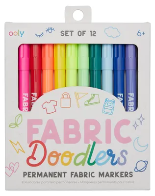 Produktbild von Ooly Textilmarker Fabric Doodlers Set 12 Farben permanent