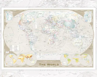 Immagine prodotto di Mappe - Mini-Poster - Mappa del mondo tripla