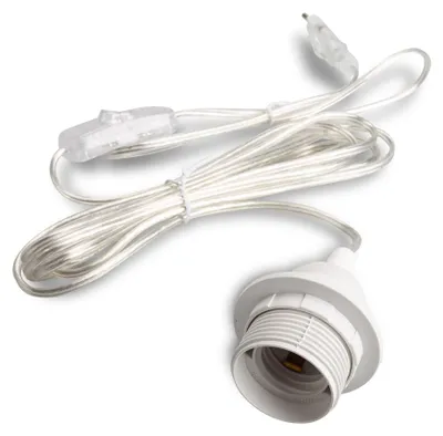 Image de Douille de lampe E27 avec interrupteur Câble d'alimentation 3,5m Suspension de lampe Sokel 350 transparent