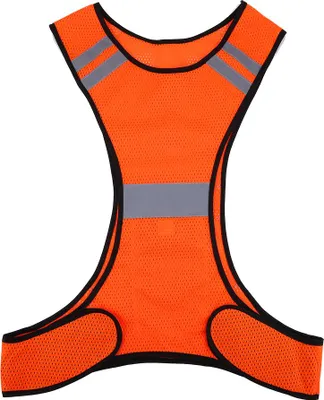 Immagine prodotto di Gilet di sicurezza riflettente ad alta visibilità Abbigliamento di sicurezza per la corsa notturna Vita regolabile (arancione)