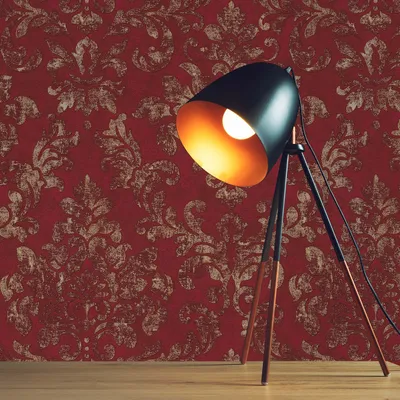 Produktbild von TADESSI Tapete Barock Giulia M1-No.391 Vliestapete Rot Gold Tapete mit Ornamenten Wohnzimmer Schlafzimmer Küche