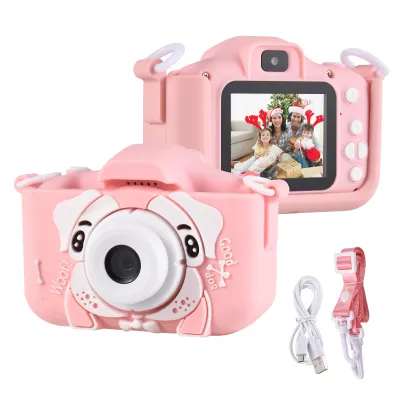 Produktbild von Mini-Cartoon-Kinder-Digitalkamera 1080P Digital-Videokamera fuer Kinder Dual-Objektiv 2,0-Zoll-IPS-Bildschirm mit Umhaengeband Geburtstags-Weihnachtsgeschenk fuer Jungen Maedchen