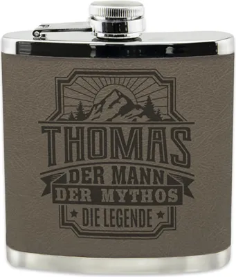 Produktbild von Personalisierter echter Kerl Flachmann mit Namen- Thomas