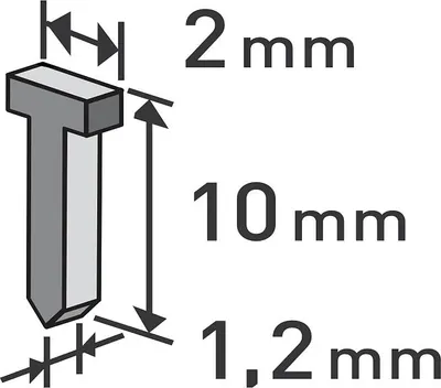 Zdjęcie produktu dla Gwoździe, opakowanie 1000 sztuk, 10 mm, 2,0x0,52x1,2 mm