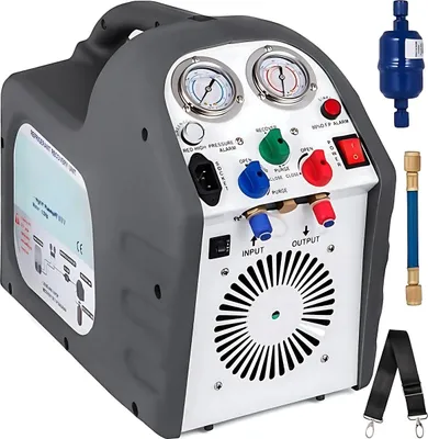 Produktbild von Kältemittel-Rückgewinnungsmaschine – Öl-freie Vakuumpumpe – 1440 U/min – Luftgekühlter Kompressor – Hohe Drucksicherheit – 54 × 31 × 45 cm Werkstation