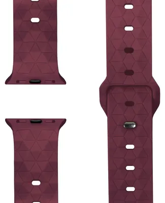 Image de Hexion Bracelet pour Apple Watch SE/10/9/8/7/6/5/4/3/2/1, Bracelet Sport en silicone à boucle, 38/40/41/42mm - Rouge Bordeaux