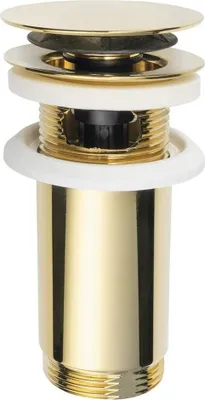 Immagine prodotto di Set di scarico per lavabo 5/4", click-clack, tappo grande, max 80mm, oro