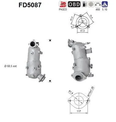 Obrázek produktu pro Filtr Pevných Částic Dpf Kat. Toyota Rav4 2,2D-4D Euro 5