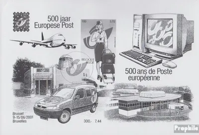 Produktbild von Briefmarken Belgien 2001 Mi Block81S (kompl.Ausg.) Schwarzdruck postfrisch Philatelie