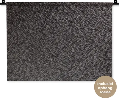 Produktbild von MuchoWow® Wandteppich Wandbehang Leder - Lederoptik - Schwarz - Hell 60x45 cm Tapisserie Dekoration Wandtuch - Das Schlafzimmer