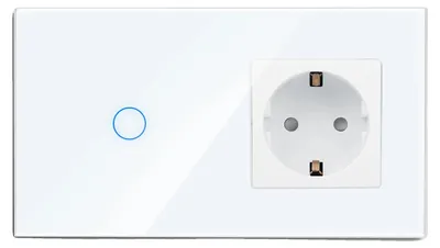 Obrázok produktu pre Zásuvka, USB port na nabíjanie, dotykový vypínač, 1 zásuvka, 1-pólová, EU-b