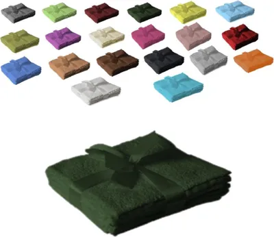Produktbild von Handtuch Spar Set Baumwolle 500 g/m² Dunkelgrün 12 x Seiftuch 30 x 30 cm