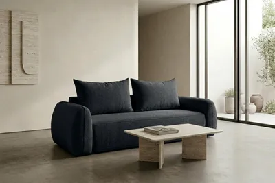Image de Canapé Kaiser Möbel avec fonction convertible et coffre de rangement, revêtement Doha, couleur graphite, modèle HELA, Image générée par une IA