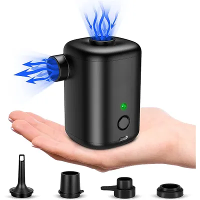 Produktbild von Elektrische Luftpumpe, 4000mAh Elektrische Pumpe, Akku Luftpumpe, Mini Luftpumpe mit 4 Luftdüsen, Schnell Inflator für Matratze, Pool, Fahrrad, Auto