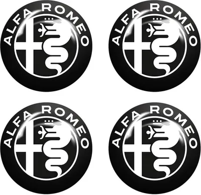 Produktbild von Alfa Romeo 3D Aufkleber Offizielle Logos Schwarz, Durchmesser 9 mm, 4 Stücke