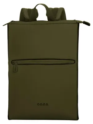 Produktbild von Unisex-Rucksack aus grünem Neopren mit Reißverschluss und organisierten Fächern, 25x35x10 cm