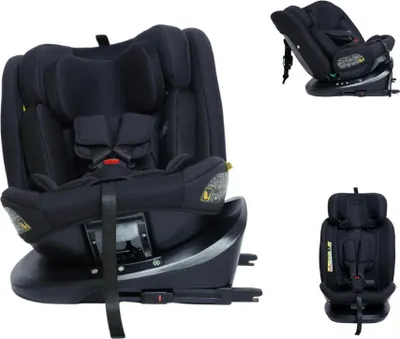 Produktbild von Novi Goliath Go I-Size Autositz – 0–150 cm – 360° drehbar – ISOFIX + Top Tether – rückwärts & vorwärts – verstellbare Kopfstütze – Black/Mesh