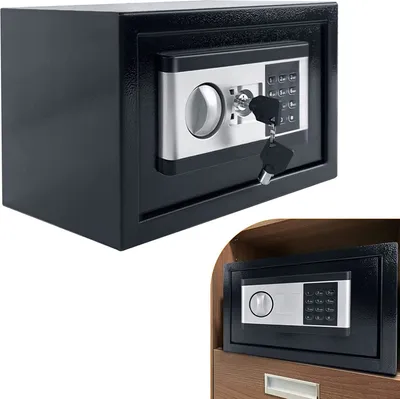 Produktbild von YARDIN Elektronischer Safe Tresor Möbeltresor mit zahlenschloss und 2 Notschlüssel |Wandmontage möglich | Schlüsseltresor |12L 31×20×20 Schwarz