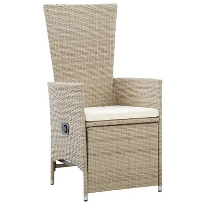 Zdjęcie produktu dla VidaXL 46046, Taras, Obite siedzisko, Technorattan, Stal, Kremowy, Biały, Pianka, 47 cm