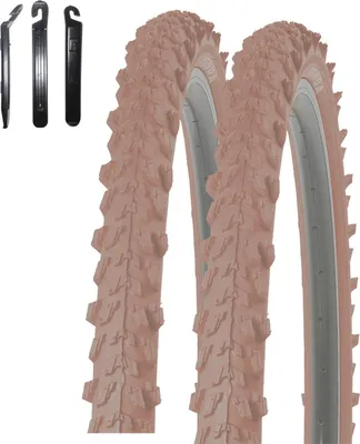 Produktbild von Angebot-Set / 2 x Kenda K-829 26" MTB Fahrradreifen Fahrradmantel in Braun 50-559 (26 x 1.95) inkl. 3 Reifenheber